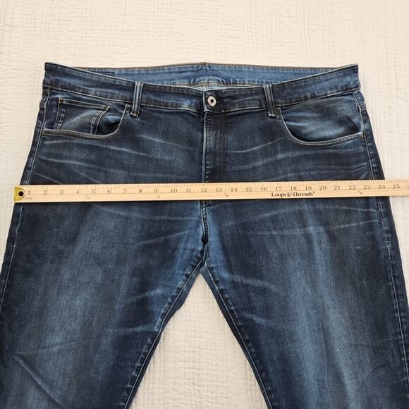 G-Star Raw Jeans 3301 Deconstructed Men's 42x36 Dark Wash Jeans Streetwear - Picture 7 of 15